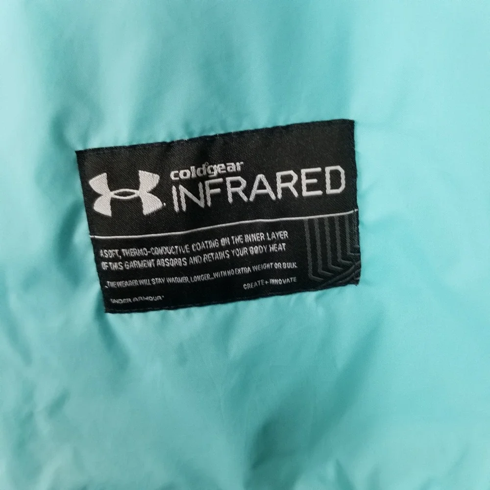Under Armour Puffer Jacket Men XL Blue ColdGear Infrared Insulated Quilted Zip